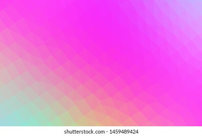 Light Pink vector polygon abstract layout. Triangular geometric sample with gradient.  Completely new design for your business.
