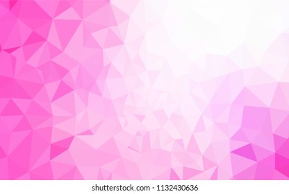 Light Pink vector polygonal background. A sample with polygonal shapes. New template for your brand book.
