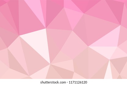 Light Pink vector polygonal background. A sample with polygonal shapes. Best triangular design for your business.