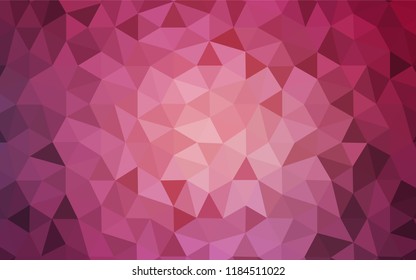 Light Pink vector polygonal background. A sample with polygonal shapes. Triangular pattern for your design.