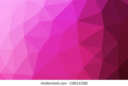 Light Pink vector polygonal background. Triangular geometric sample with gradient.  The textured pattern can be used for background.