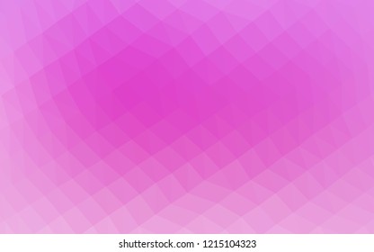 Light Pink vector polygonal background. Triangular geometric sample with gradient.  The elegant pattern can be used as part of a brand book.
