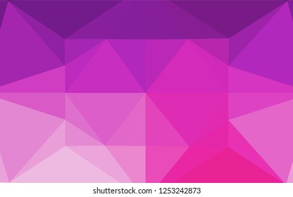 Light Pink vector polygonal background. A sample with polygonal shapes. The best triangular design for your business.