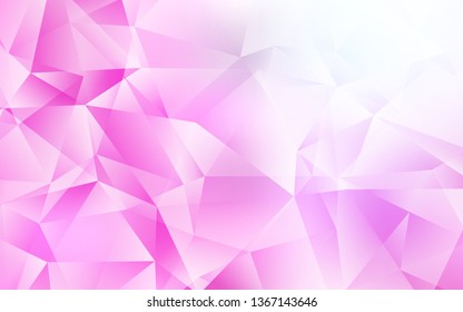 Light Pink vector polygonal background. Shining polygonal illustration, which consist of triangles. Triangular pattern for your design.