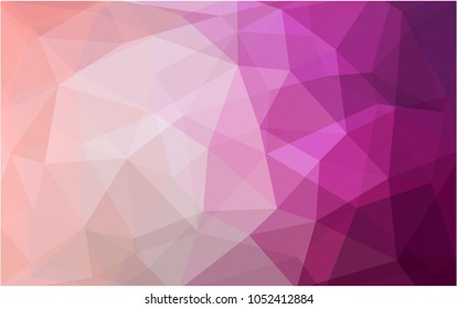 Light Pink vector polygonal illustration, which consist of triangles. Triangular design for your business. Creative geometric background in Origami style with gradient