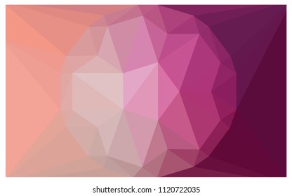 Light Pink vector polygonal illustration, which consist of triangles with a gemstone in center. Triangular design of a huge diamond for your business. Creative geometric background of gems.