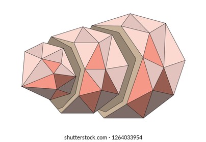 Light Pink vector polygonal illustration, which consist of triangles. Triangular design of a huge diamond for your business. 