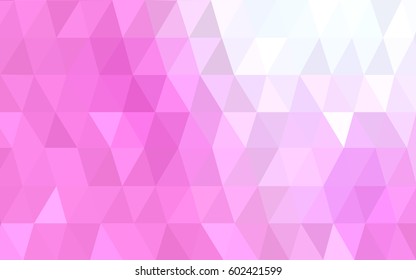 Light Pink vector polygonal illustration, which consist of triangles. Triangular design for your business. Creative geometric background in Origami style with gradient