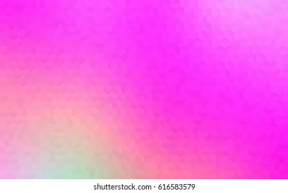 Light pink vector polygonal illustration, which consist of hexagons. Hexagonal pattern for your business design. Geometric background in Origami style with gradient. 