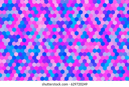 Light Pink vector polygonal illustration, which consist of hexagons. Hexagonal pattern for your business design. Geometric background in Origami style with gradient. 