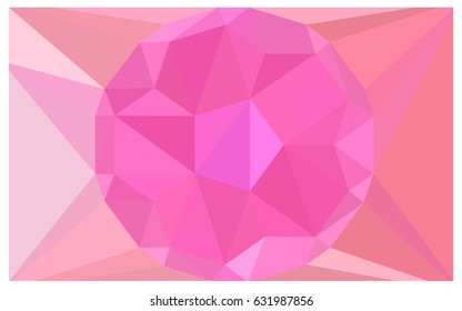 Light Pink vector polygonal illustration, which consist of triangles with a gemstone in center. Triangular design of a huge diamond for your business. Creative geometric background of gems.
