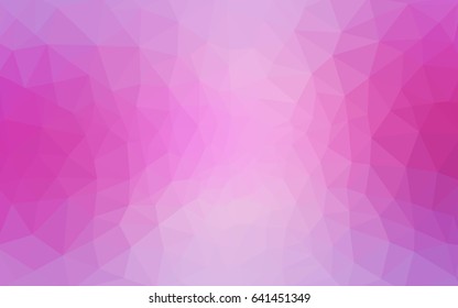 Light Pink vector polygonal illustration, which consist of triangles. Triangular pattern for your business design. Geometric background in Origami style with gradient. 