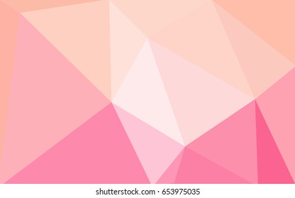 Light Pink vector polygonal illustration, which consist of triangles. Triangular pattern for your business design. Geometric background in Origami style with gradient. 