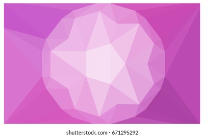 Light Pink vector polygonal illustration, which consist of triangles with a gemstone in center. Triangular design of a huge diamond for your business. Creative geometric background of gems.