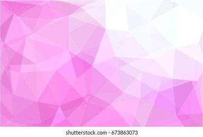 Light Pink vector polygonal illustration, which consist of triangles. Triangular design for your business. Creative geometric background in Origami style with gradient