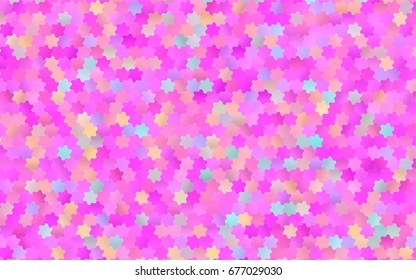 Light Pink vector polygonal illustration, which consist of hexagons. Hexagonal design for your business. Creative geometric background in Origami style with gradient