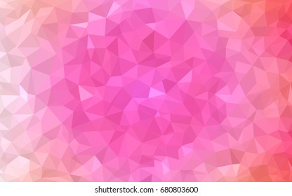 Light Pink vector polygonal illustration, which consist of triangles. Triangular design for your business. Creative geometric background in Origami style with gradient