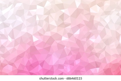 Light Pink vector polygonal illustration, which consist of triangles. Triangular design for your business. Creative geometric background in Origami style with gradient