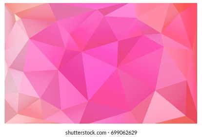Light Pink vector polygonal illustration, which consist of triangles. Triangular design for your business. Creative geometric background in Origami style with gradient