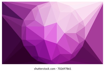 Light Pink vector polygonal illustration, which consist of triangles with a gemstone in center. Triangular design of a huge diamond for your business. Creative geometric background of gems.