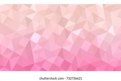 Light Pink vector polygonal illustration, which consist of triangles. Triangular design for your business. Creative geometric background in Origami style with gradient
