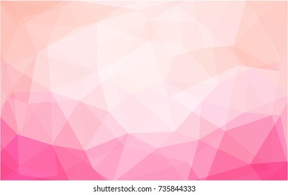Light Pink vector polygonal illustration, which consist of triangles. Triangular pattern for your business design. Geometric background in Origami style with gradient. 