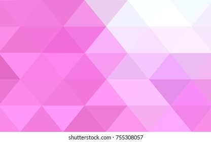 Light Pink vector polygonal illustration, which consist of triangles. Triangular design for your business. Creative geometric background in Origami style with gradient