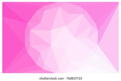 Light Pink vector polygonal illustration, which consist of triangles with a gemstone in center. Triangular design of a huge diamond for your business. Creative geometric background of gems.