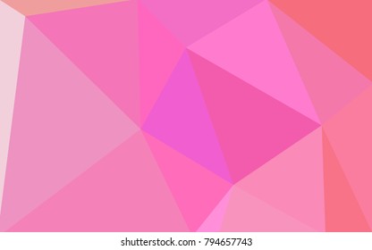Light Pink vector polygonal illustration, which consist of triangles. Triangular design for your business. Creative geometric background in Origami style with gradient