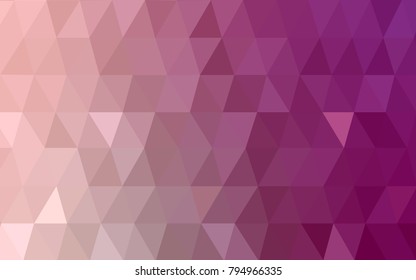 Light Pink vector polygonal illustration, which consist of triangles. Triangular pattern for your business design. Geometric background in Origami style with gradient. 
