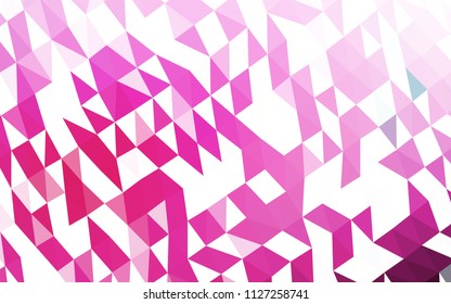 Light Pink vector polygonal pattern. Shining illustration, which consist of triangles. The textured pattern can be used for background.