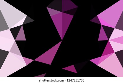 Light Pink vector polygonal pattern. Triangular geometric sample with gradient.  Triangular pattern for your business design.