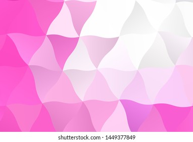 Light Pink vector polygonal pattern. Glitter abstract illustration with an elegant triangles. Template for cell phone's backgrounds.