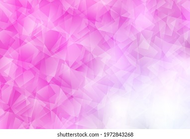 Light Pink vector polygonal pattern. Triangular geometric sample with gradient.  Template for cell phone's backgrounds.