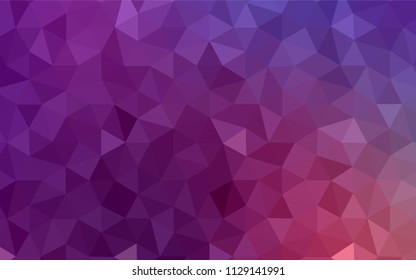 Light Pink vector polygonal template. Shining colorful illustration with triangles. Triangular pattern for your design.