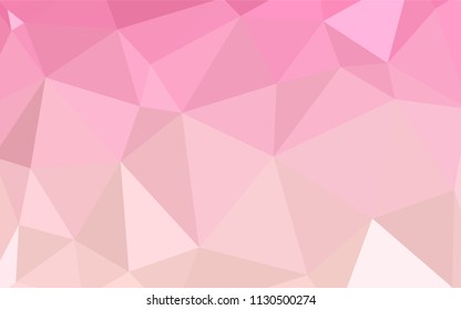 Light Pink vector polygonal template. Creative illustration in halftone style with triangles. Brand new design for your business.