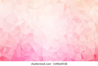 Light Pink vector polygonal template. Triangular geometric sample with gradient.  Polygonal design for your web site.