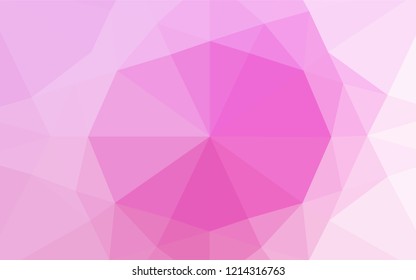 Light Pink vector polygonal template. Modern geometrical abstract illustration with gradient. The elegant pattern can be used as part of a brand book.
