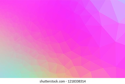 Light Pink vector polygonal template. Shining illustration, which consist of triangles. A completely new design for your business.