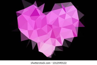Light Pink vector polygonal template. Shining illustration, which consist of triangles. Brand new style for your business design.
