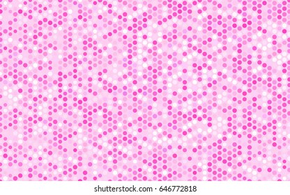 Light Pink vector red banner with set of circles, dots. Donuts Background. Creative Design Template. Technological halftone illustration.