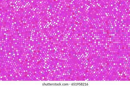 Light Pink vector red banner with set of circles, dots. Donuts Background. Creative Design Template. Technological halftone illustration.
