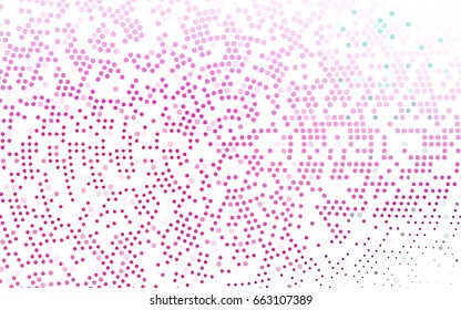 Light Pink vector red banner with set of circles, dots. Donuts Background. Creative Design Template. Technological halftone illustration.