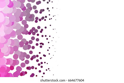Light Pink vector red banner with set of circles, dots. Dots Background. Creative Design Template. Technological halftone illustration.