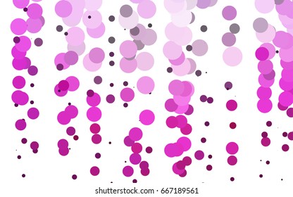 Light Pink vector red banner with set of circles, dots. Donuts Background. Creative Design Template. Technological halftone illustration.