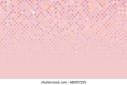 Light Pink vector red banner with set of circles, dots. Donuts Background. Creative Design Template. Technological halftone illustration.