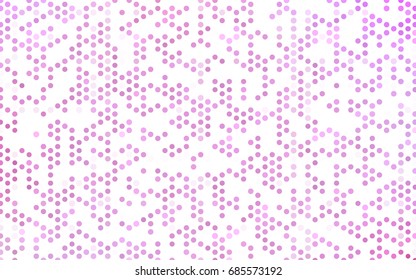 Light Pink vector red banner with set of circles, dots. Donuts Background. Creative Design Template. Technological halftone illustration.
