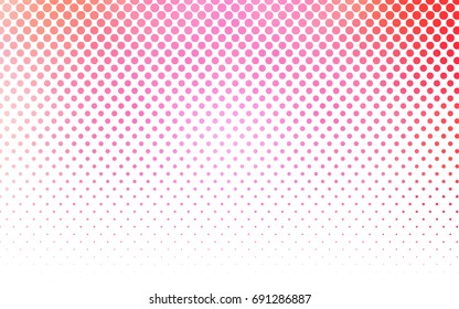 Light Pink vector red banner with set of circles, dots. Donuts Background. Creative Design Template. Technological halftone illustration.