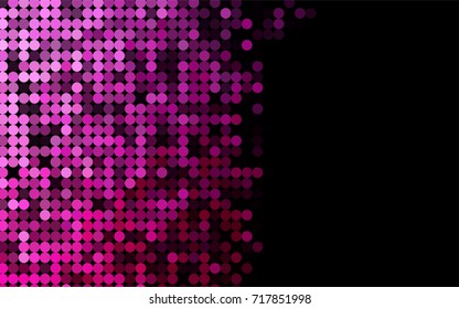 Light Pink vector red banner with set of circles, dots. Donuts Background. Creative Design Template. Technological halftone illustration.