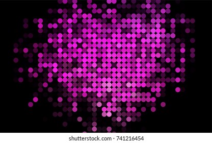 Light Pink vector red banner with set of circles, dots. Donuts Background. Creative Design Template. Technological halftone illustration.